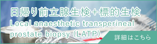 東京都港区芝公園の佐々木クリニック泌尿器科 芝大門は日帰り前立腺生検 局所麻酔下 経会陰前立腺針生検＋標的（ターゲット）生検 Local anaesthetic transperineal prostate biopsy（LATP）を行っております